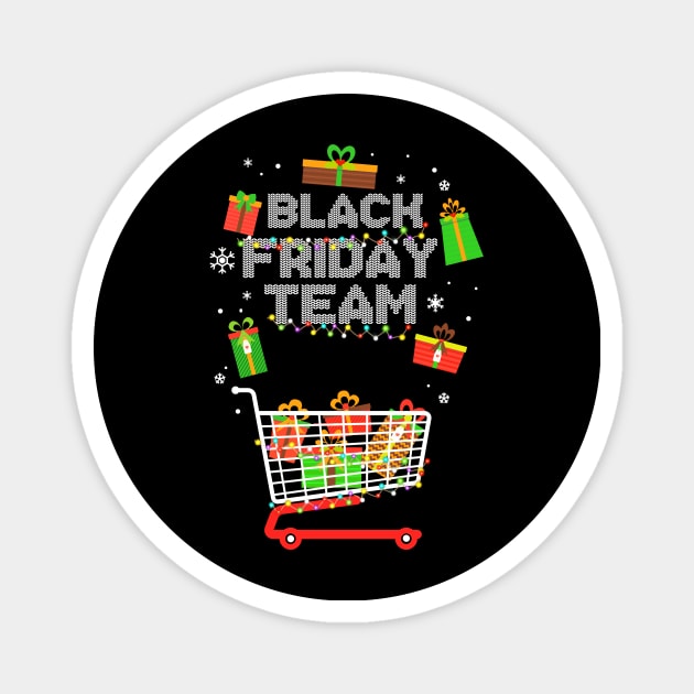 Black Friday Team   Shopping Christmas Magnet by Terryeare